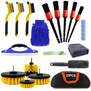 China 23PCS Car Detailing Brush Kit Microfiber For Interior Exterior on sale