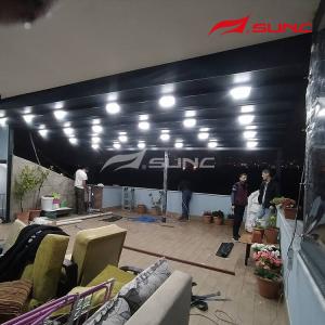 Wall Mounted Or Freestanding Retractable Roof Pergola With Anodic Oxidation And