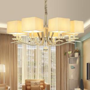 Modern lead crystal chandelier with Lampshade for indoor home project lighting