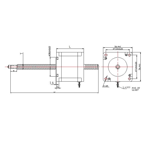 57mm BYGH Through type linear stepper motor