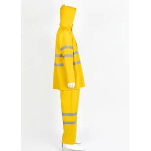 PVC High Visibility Raincoat Jacket Pants Custom Reflective Rain Coat