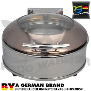 Cheap Durable Electric Roll Top Chafing Dish , Electric Chafer Heater Copper Color Lid for sale