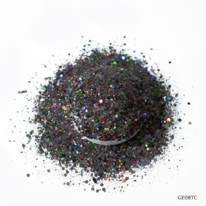 Bulk Laser PET Hexagonal Plastic Glitter Mixed Black Multicolor Powder