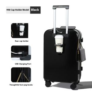 Customized Logo Business Suitcase with Silent Spinner Wheels TSA Lock Soft