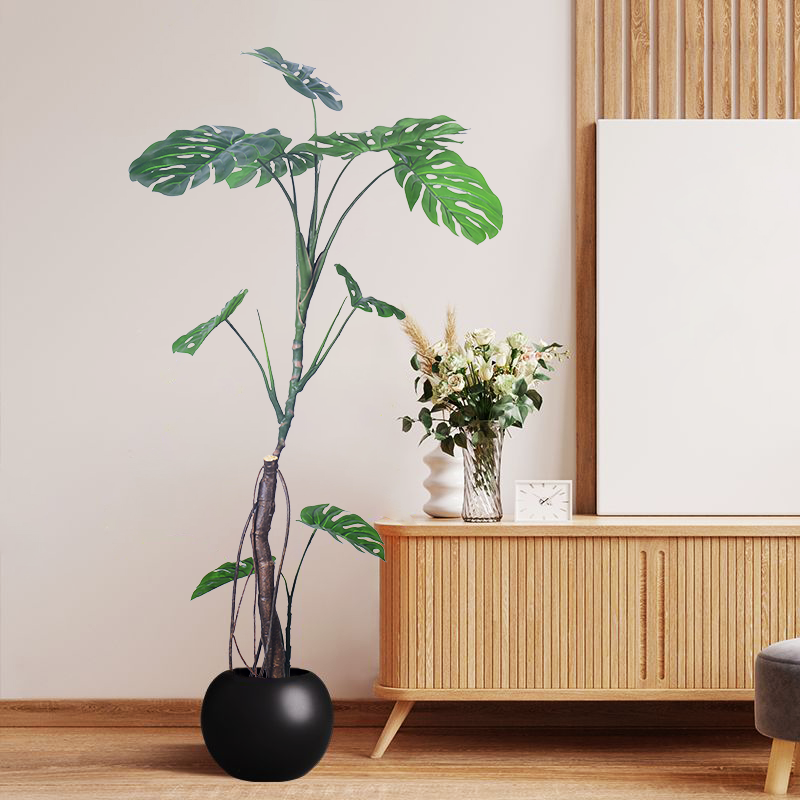 140cm/ 170cm faux monstera plant with Aerial Roots | Single Stem Silk Plant | Hotel Lobby Tree | Factory Direct