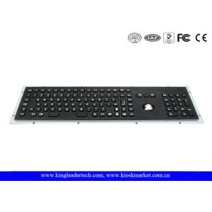 China 103 Keys Kiosk Black Metal Keyboard With Trackball For Panel Mount on sale