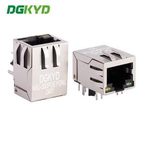 China KRJ-300POEYGNL Single Port RJ45 Network Connector 100Mbps With POE RJ45 With Transformer Ethernet Jack 100 Base on sale China KRJ-300POEYGNL Single Port RJ45 Network Connector 100Mbps With POE RJ45 With Transformer Ethernet Jack 100 Base on sale