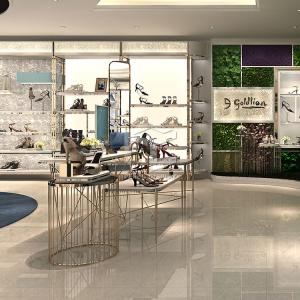 T4 LED Shoe Display Racks Stand For Store 20mm Thick MDF