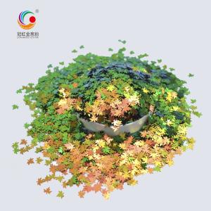 Cheap Gold Green Red Loose Chameleon Glitter Flake Nail Art Maple Leaf OEM for sale