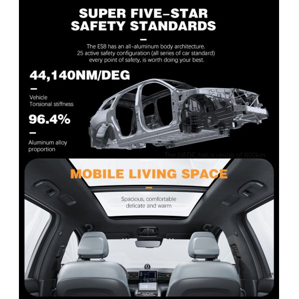 Ternary Lithium Battery Electric SUV Nio ES8 Car 2023 2024 450KM Base Version 7 Seats RWD EV for Adult Energy Vehicle