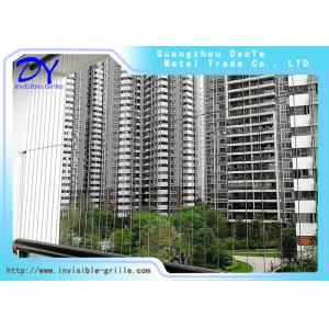 2.0mm 316 Stainless Steel Wire Balcony Invisible Grille For High Rise Building