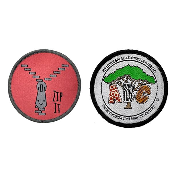 Polyester Threads Iron On Woven Patches Needle Loom Weaving For Clothes