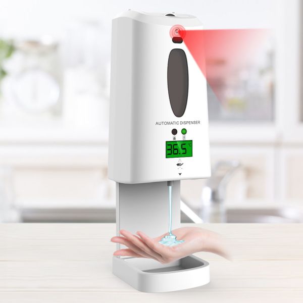 1.3L Wall Mounted Soap Dispensers Contactless Thermometer With Hand Sanitizer