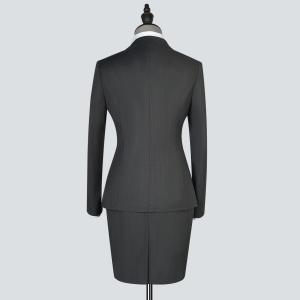 Womens Plus Size Business Suits V-neck Skirt and Blazer Set for Formal Office