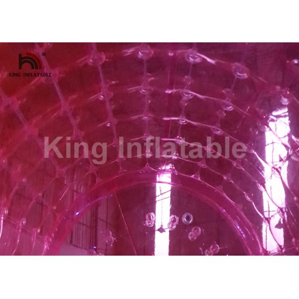 2.4m Diameter Adults Pink Inflatable Water Zorb Roller PVC Water Toy For Amusement