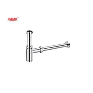 China Brass bottle trap lavatory wash basin drainage siphon bathroom p-trap pipe for wash basin chrome OEM on sale