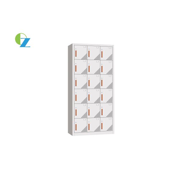 18 Door Steel Office Lockers , Multiple Locker Cabinet Customized Color