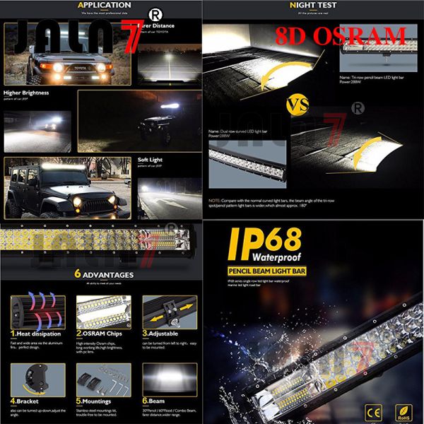 Quality 288W 31680LM OSRAM 20 INCH 8D LED LIGHT BAR JALN7 wholesale
