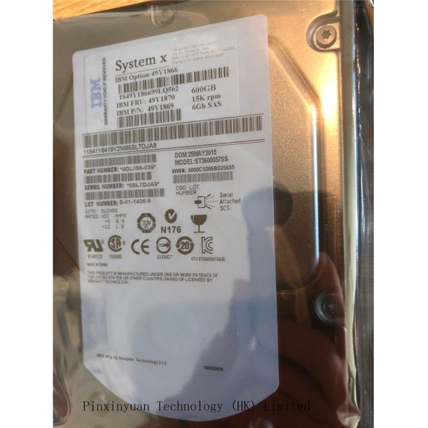 Quality 3.5'' Server Hard Disk Drive , 49Y1866 49Y1870 49Y1869 IBM 600GB 15k Sas Drive 6GBPS HS LFF wholesale