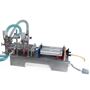Electric Liquid Filling Packaging Machine , Horizontal Dual Head Piston Filler
