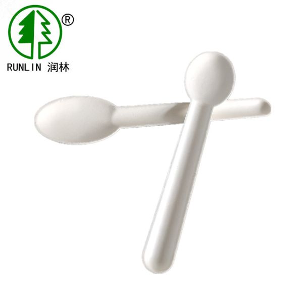 Recycled Degradable Compostable Cutlery Set Disposable Dessert Spoons 158 X 35