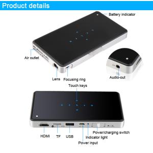 2015 New Arrival Portable Handy PICO Projector Built In Battery For Office Home