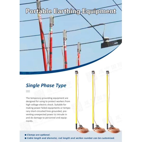 Portable High Quality Copper Single Phase Type Earth Grounding Rod Set