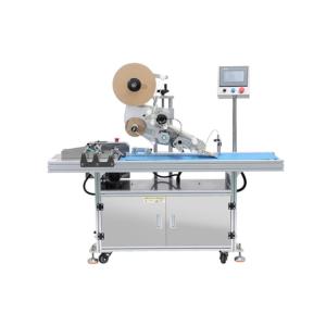 Page Automatic Flat Labeling Machine With 300mm Width Conveyor Belt