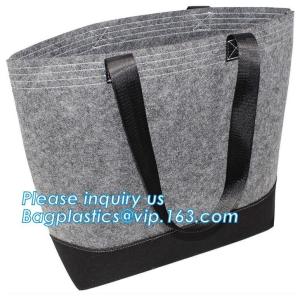 China Eco-Friendly Grey Reusable Felt Grocery Shopping Handbag Tot Bag For Women Men,Mesh bags,Shopping bags, Drawstring bags, on sale