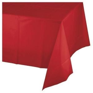 Cheap Tablecloth 5 Pack Red Disposable Rectangle Waterproof Party Plastic Table Cover Sheet for sale