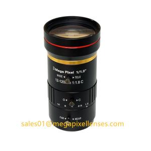 China 1/1.8 12-120mm Megapixel 3MP Manual IRIS Manual Zoom C-mount Vari-focal Lens Industrial Lens on sale