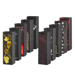 Bronzing Pattern Cardboard Wine Boxes Champagne Rectangular Packaging Box