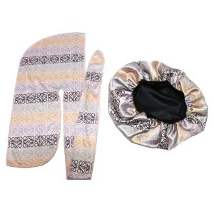 One Size OEM Designer Durag And Bonnet Set