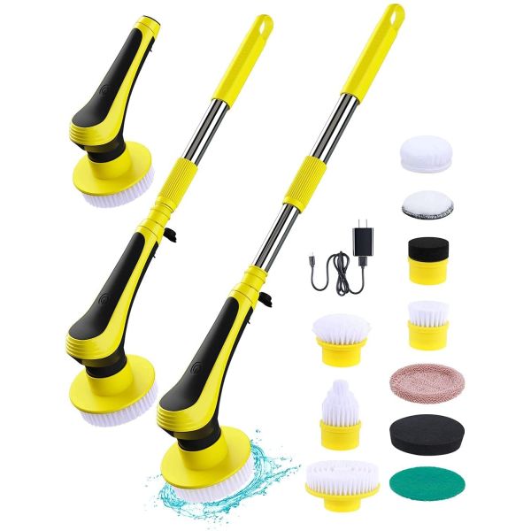 Quality Cordless Electric Spin Scrubber Adjustable Extension Handle wholesale