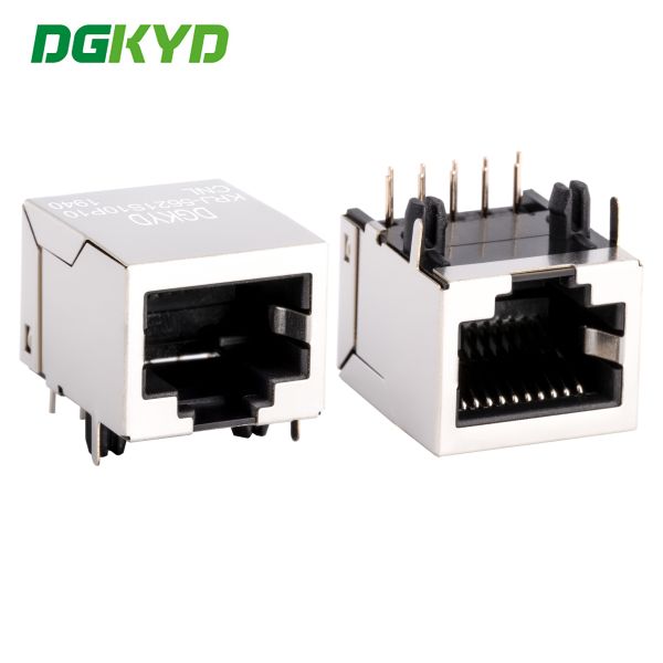 Quality RJ45 network port connector without built-in transformer  network interface single port shield 10 pins 10 contacts rj 45 LAN jack connector  KRJ-5621S10P10CNL wholesale