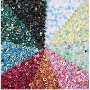 China Sequins Bright Glitter PU Leather Printed Artificial PU Material on sale