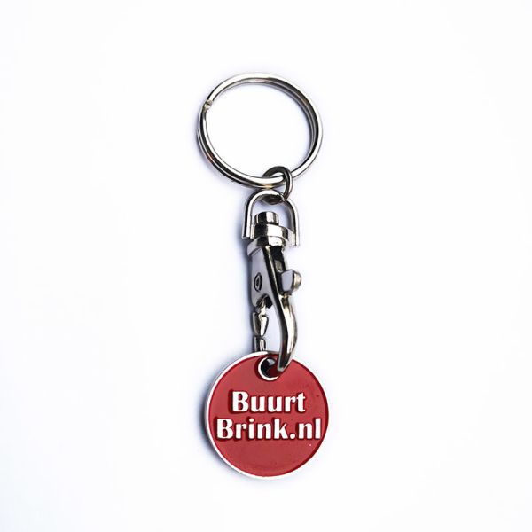 Iron Stamped Metal Trolley Coin Keychain With Soft Enamel Color And Lobster