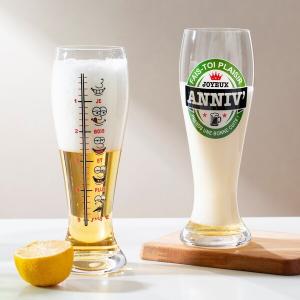 Large Pilsner Custom Printed Beer Glasses Transparent 700ml 24.5 Ounce