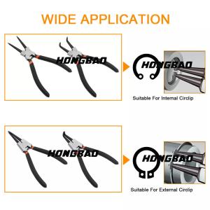 Combination Snap Retaining Ring Pliers 4PCS Internal External Circlip Pliers Set