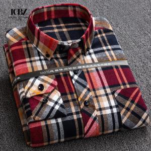 LCBZ Man Fabric Shirt Flannel Long Sleeve Custom Design Shirts for Men Casual