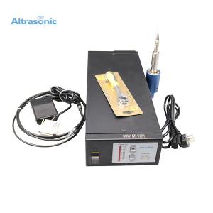 Black Ultrasonic Cutting Machine For Themoplastic Triming Installed On Machine