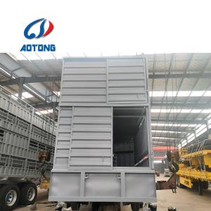 Aotong 3 Axle Fence Cargo Trailer with Automatic Lifting and Livestock Store