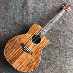 Cheap Custom 40 Inch All Solid KOA Wood Solid Rosewood Back Side Real Abalone Acoustic Guitar with BB Band Pickup for sale