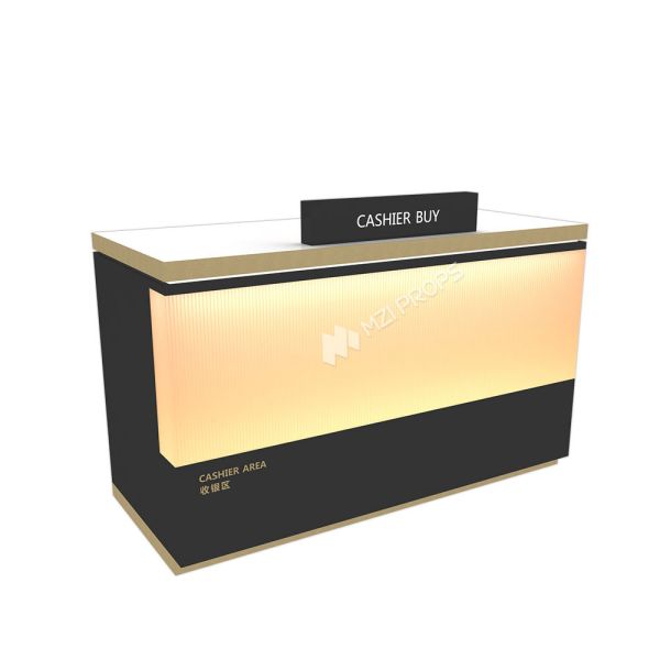 Cosmetic Store Fashionable Cash Register Checkout Counter with Organic Light Box