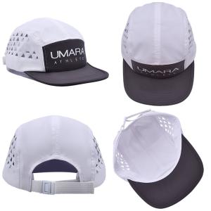 Contrast Stitching 5 Panel Camper Hat With Customized Eyelets And Flat Brim