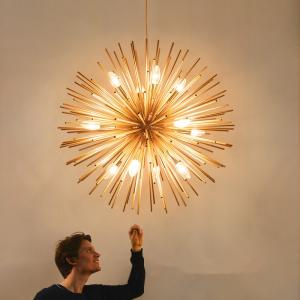 Nordic Artistic LED Aluminum Dandelion Chandelier Hanging Lamps sputnik