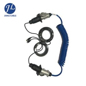 Trailer Car Reverse Camera Cable Kits 7 Pin With Spring Coiled Electrical Wire