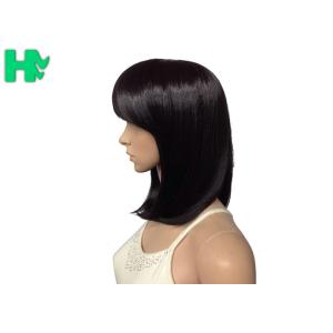 Synthetic Heat Resistant Wigs / Long Bob Wigs With Side Bangs