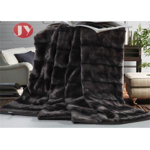China PV Plush Fur Blanket Home Hotel Luxury Faux Fur Oversized Throw Soft Cozy Brushed For Bed Coach on sale