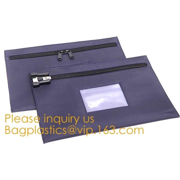 Black Briefcase Style Locking Document Bag Bank Locking Security Deposit Bags